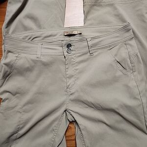 Prana Halle Pants Tan Convertible Roll Up Hiking Climbing Women's 14